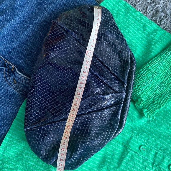 Club Monaco Leather Clutch, snakeskin finish, rich blue - Picture 5 of 10